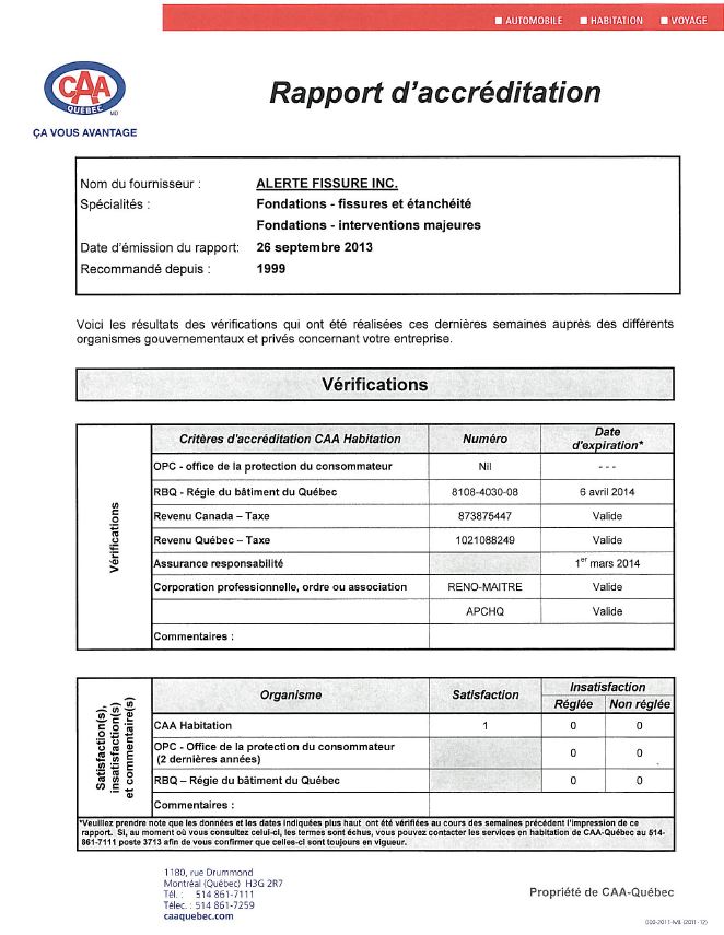 CAA-HABITATION-Rapport de satisfaction